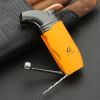 GALINER Travel Cigar Accessories Set Metal Butane Gas Lighter Cigar Cutter Tobacco Guillotine Home Ceramic Cigar Ashtrays