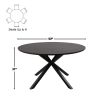 53" Mid-Century Modern Round Dining Table for 4-6 Person W/Solid Metal Legs