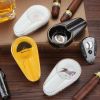 GALINER Ceramic Cigar Ashtray Single Cigar Holder Gadgets Round Ash Slot 4 Colors Yellow Tobacco Portable Ashtray Luxury