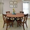 53" Mid-Century Modern Round Dining Table for 4-6 Person W/Solid Metal Legs