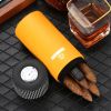 GALINER Leather Cigar Tube Jar Cedar Wood Lined Travel Humidor Cigar Case With Hygrometer Humidifier Gift Box Packing