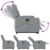 Stand up Massage Recliner Chair Light Gray Fabric