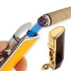 Luxury Lighter Butane Cigar Lighter Windproof Metal 3 Jet Lighters Smoking Igniter Cigar Punch Cutter