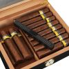 Cedar Wood Cigar Humidor Box Portable Travel Cigar Case W/ Humidifier Hygrometer Cigar Humidor Sigaren Box For Cigars