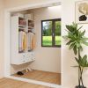 Livelylodge Modular Closet Organizer System: Modern White Open Wardrobe Closet for Bedroom Walk In Closet with 2 Drawers & 6 Shelves & 1 Hanging Rods