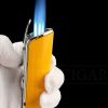 Metal Windproof Mini Pocket Cigar Lighter 3 Jet Blue Flame Torch Cigarette Lighters With Cigar Punch Gift Box