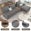 114" L-shaped Sofa Sectional Sofa with Two USB Ports and Two Power Sockets, a Storage Drawer and a Reversible Chaise Lounge for Living Room